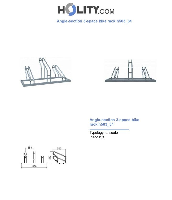 Angle-section 3-space bike rack h503_34