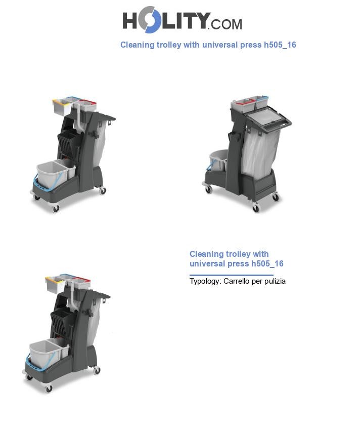 Cleaning trolley with universal press h505_16
