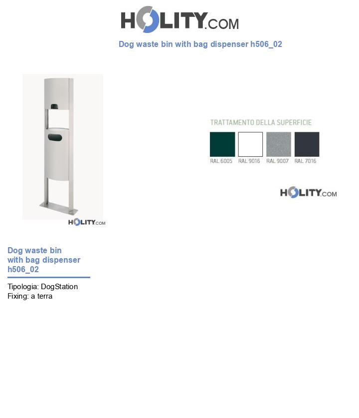 Dog waste bin with bag dispenser h506_02