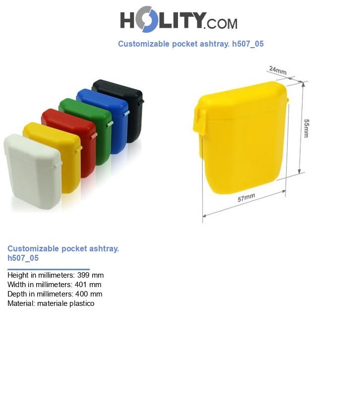 Customizable pocket ashtray. h507_05