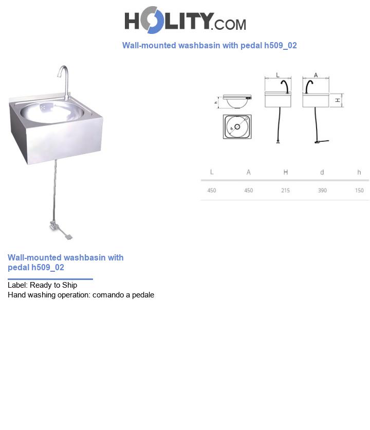 Wall-mounted washbasin with pedal h509_02