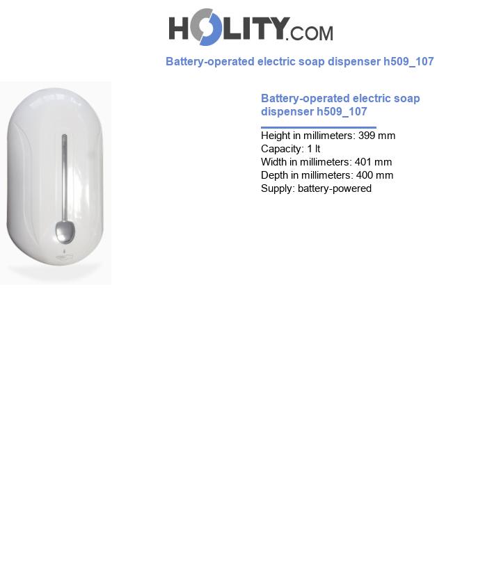 Battery-operated electric soap dispenser h509_107