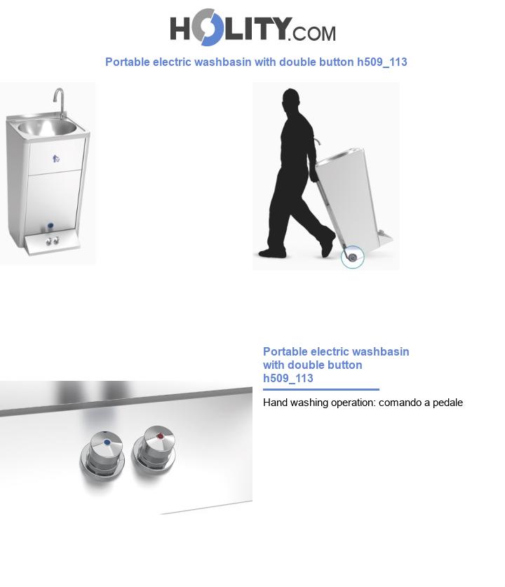 Portable electric washbasin with double button h509_113