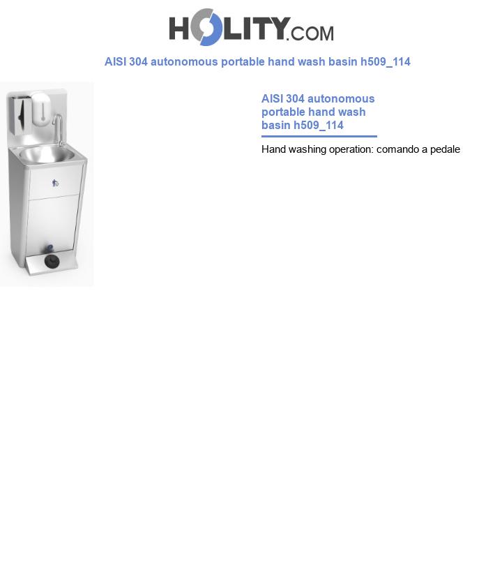 AISI 304 autonomous portable hand wash basin h509_114
