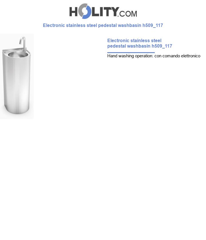 Electronic stainless steel pedestal washbasin h509_117