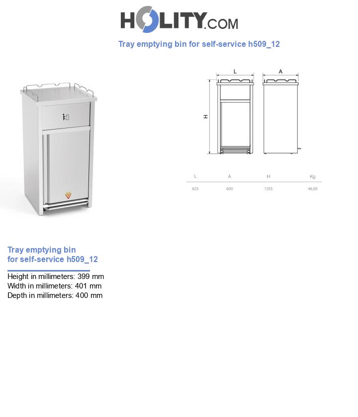 Tray emptying bin for self-service h509_12