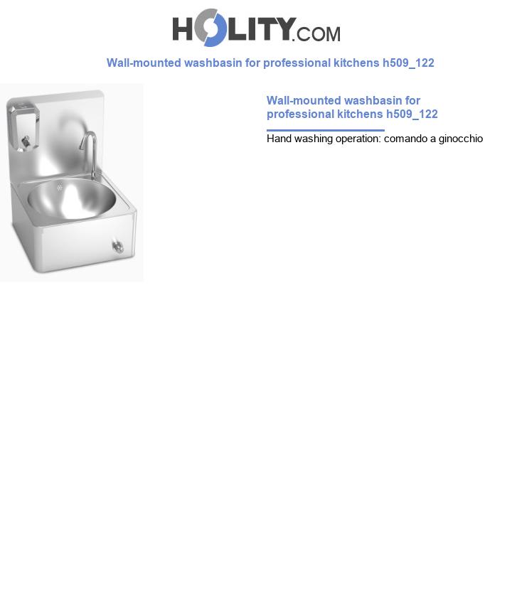 Wall-mounted washbasin for professional kitchens h509_122