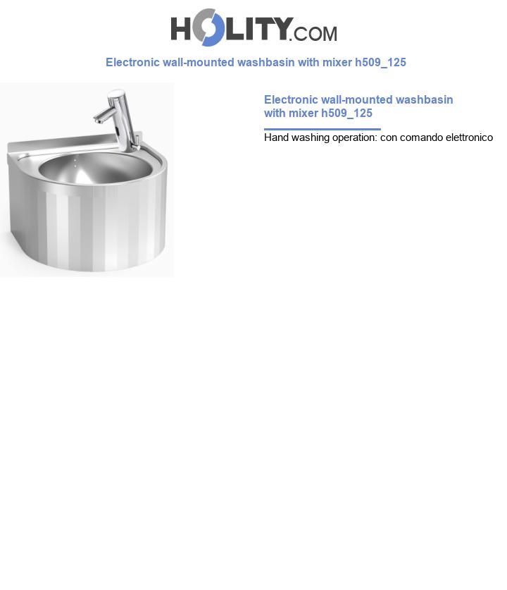 Electronic wall-mounted washbasin with mixer h509_125