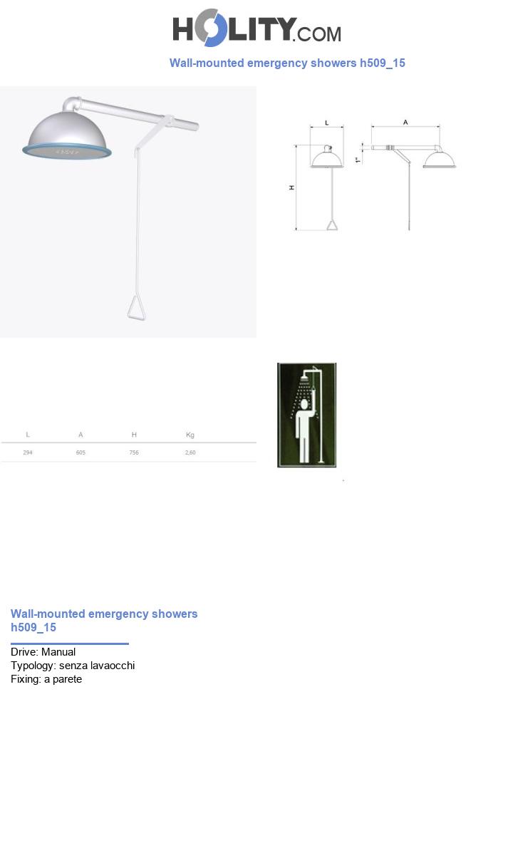Wall-mounted emergency showers h509_15