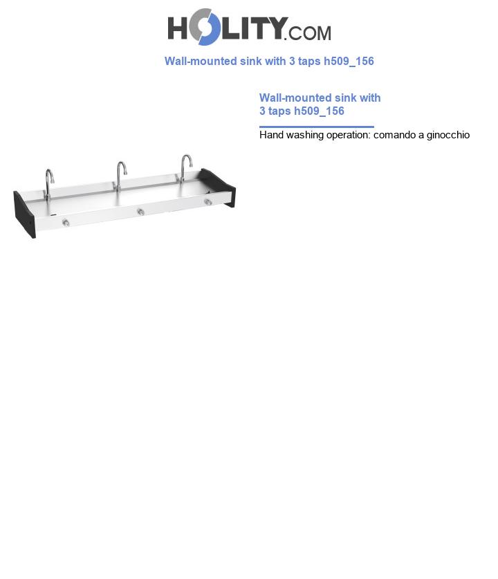 Wall-mounted sink with 3 taps h509_156