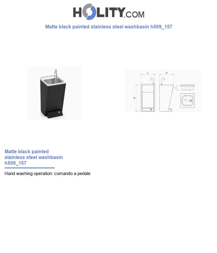 Matte black painted stainless steel washbasin h509_157