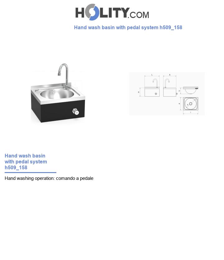Hand wash basin with pedal system h509_158
