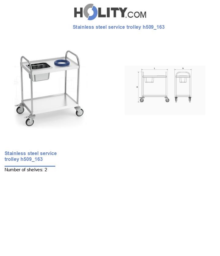Stainless steel service trolley h509_163