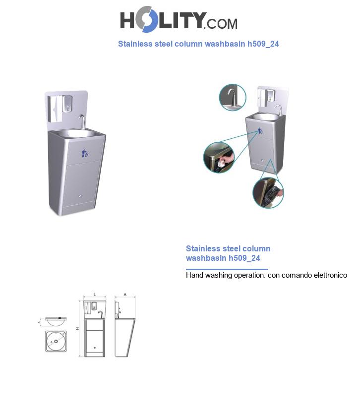Stainless steel column washbasin h509_24