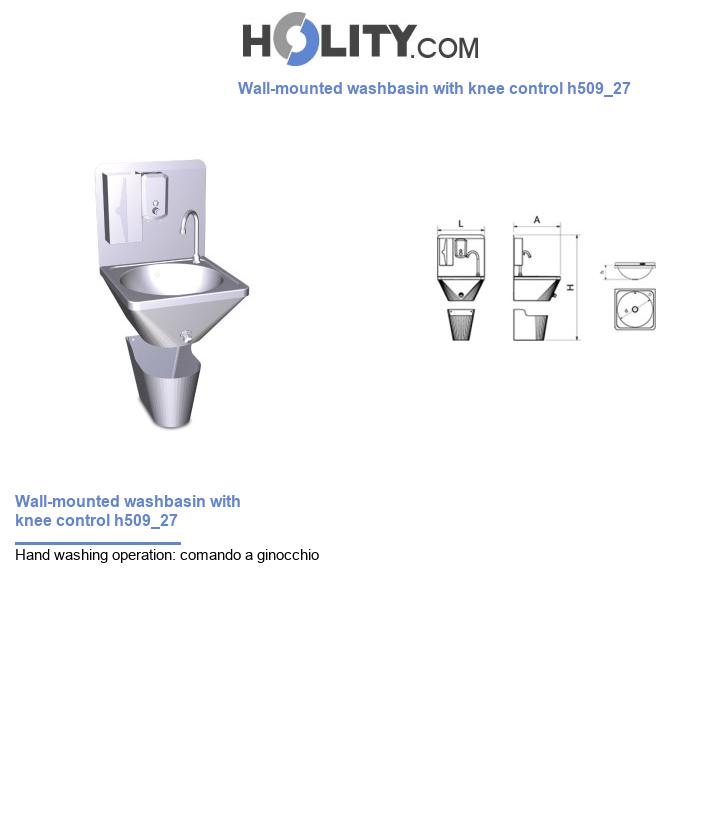 Wall-mounted washbasin with knee control h509_27