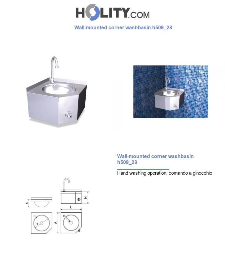 Wall-mounted corner washbasin h509_28