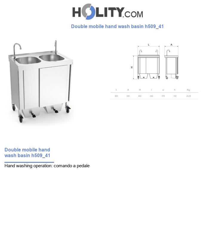 Double mobile hand wash basin h509_41