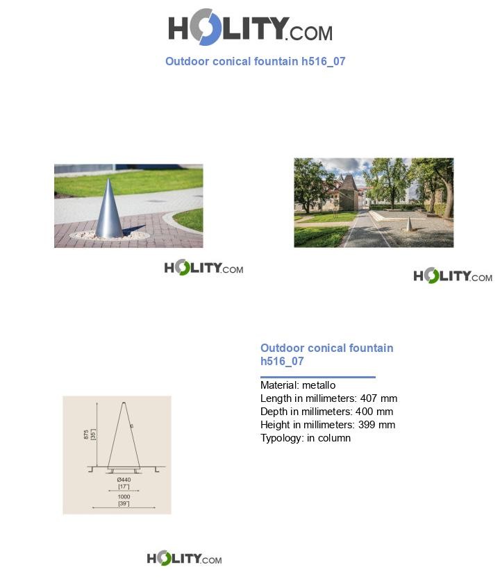 Outdoor conical fountain h516_07