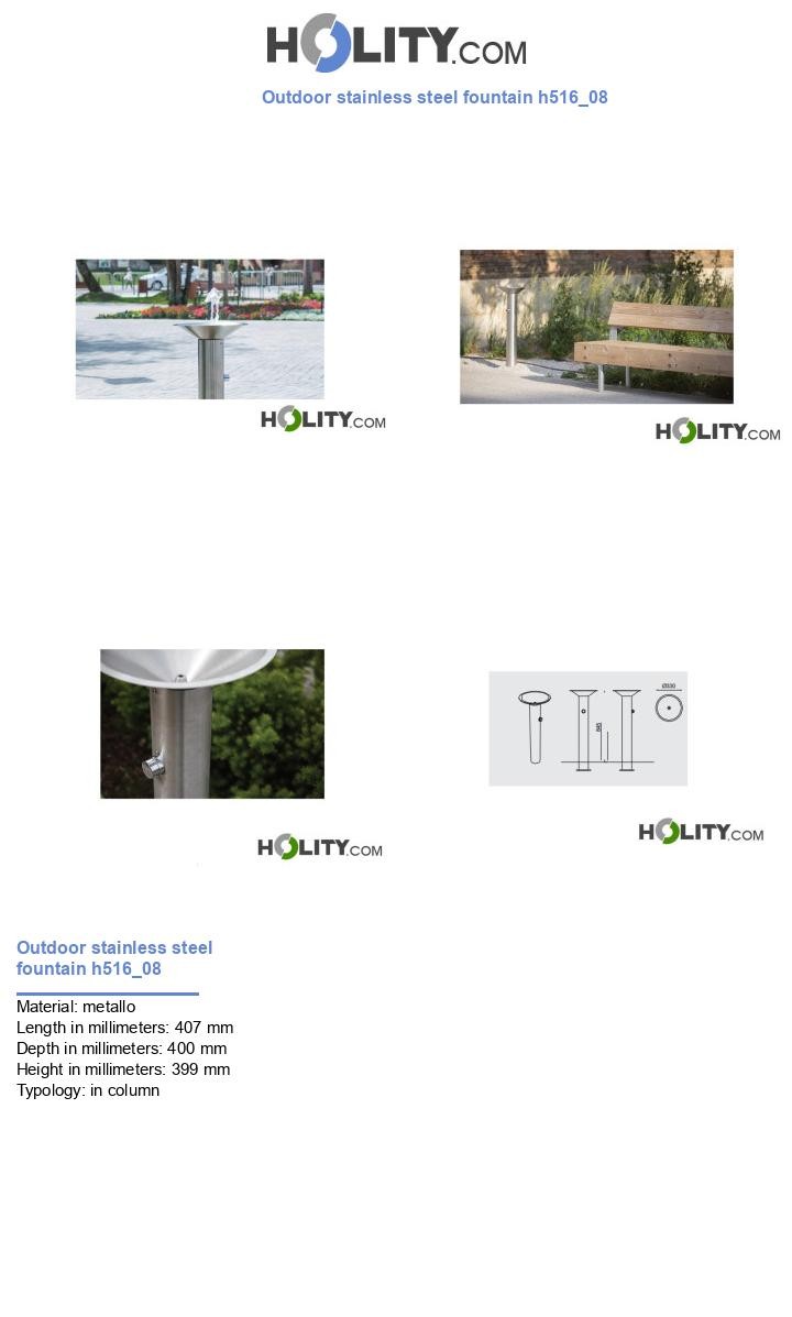 Outdoor stainless steel fountain h516_08
