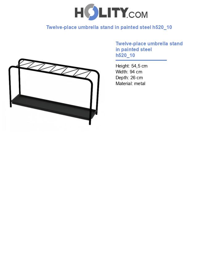 Twelve-place umbrella stand in painted steel h520_10