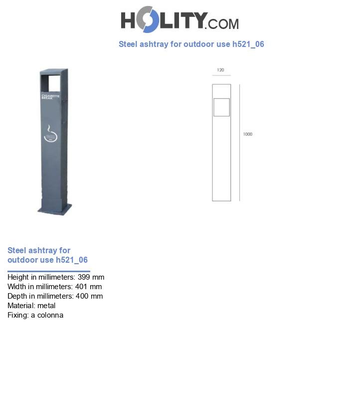 Steel ashtray for outdoor use h521_06