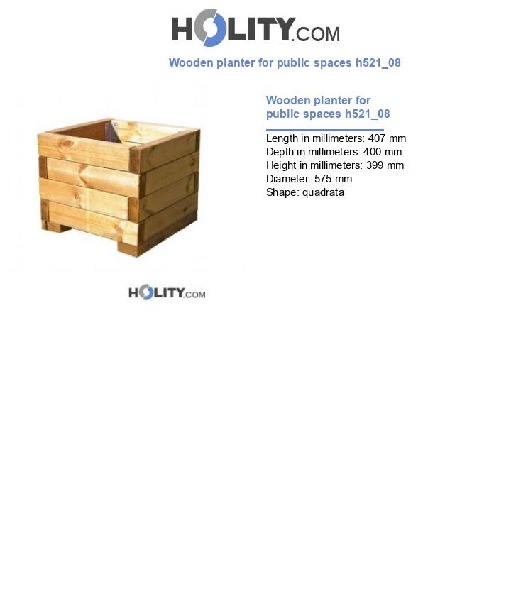 Wooden planter for public spaces h521_08