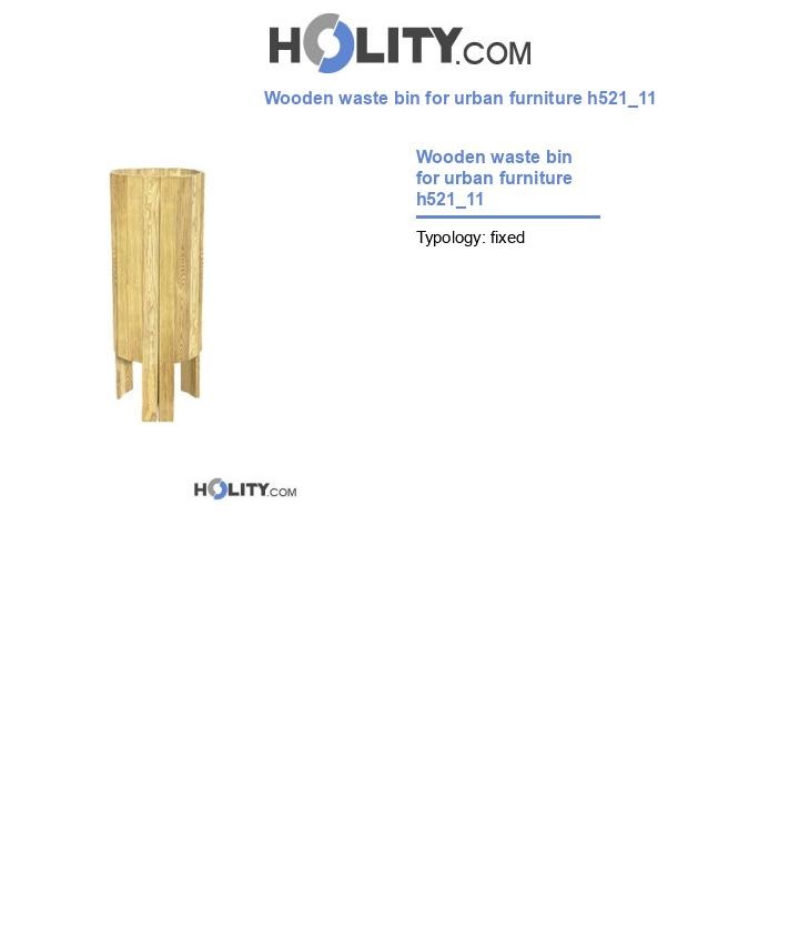 Wooden waste bin for urban furniture h521_11