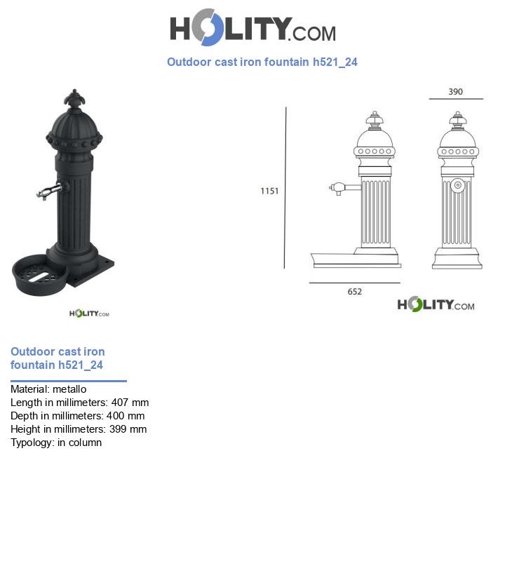Outdoor cast iron fountain h521_24