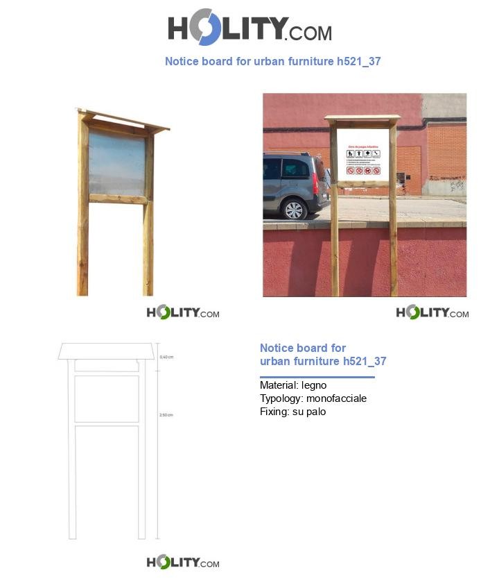 Notice board for urban furniture h521_37