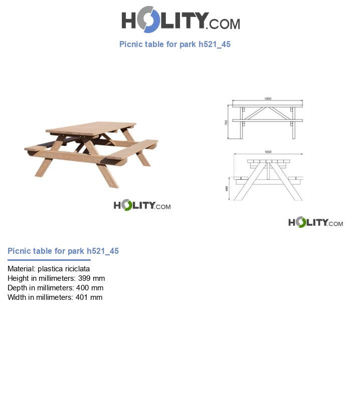 Picnic table for park h521_45