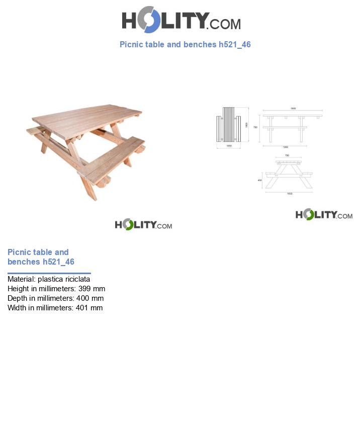 Picnic table and benches h521_46