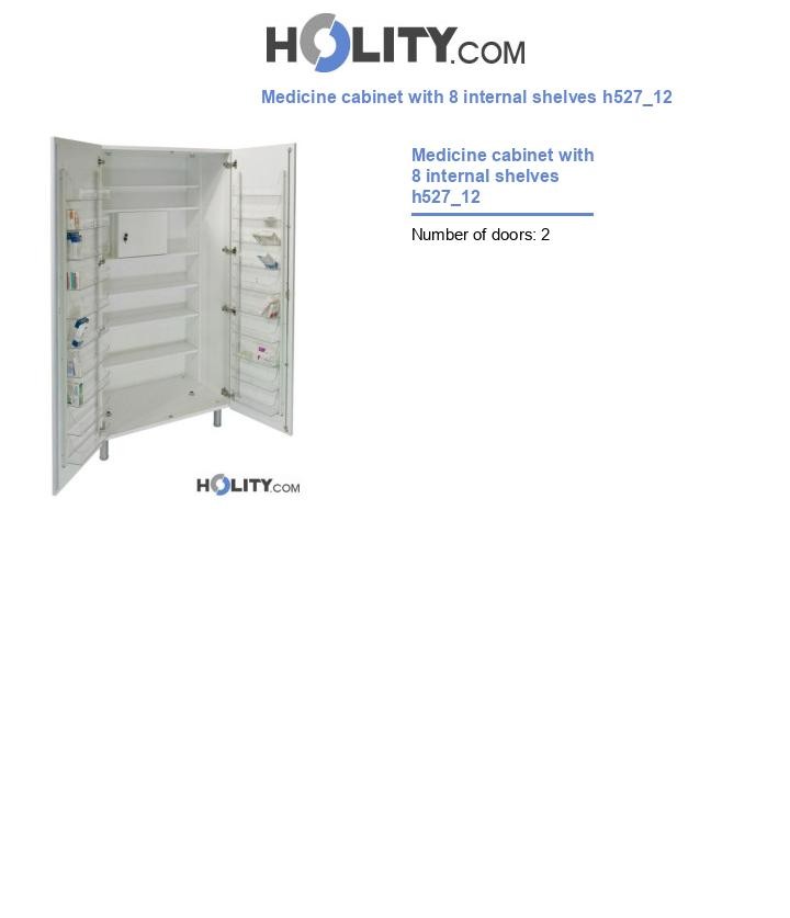 Medicine cabinet with 8 internal shelves h527_12