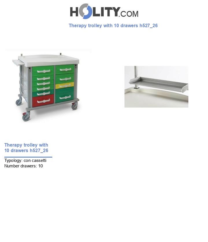 Therapy trolley with 10 drawers h527_26