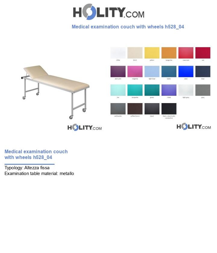 Medical examination couch with wheels h528_04