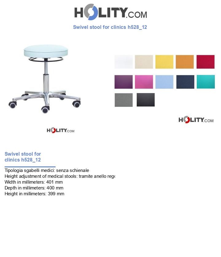 Swivel stool for clinics h528_12