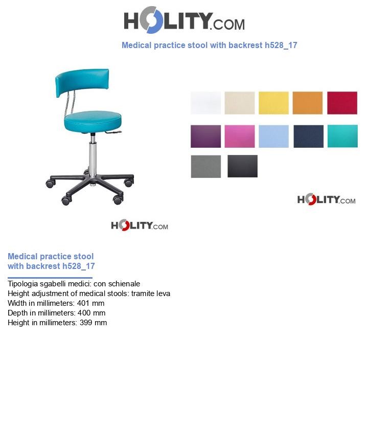 Medical practice stool with backrest h528_17