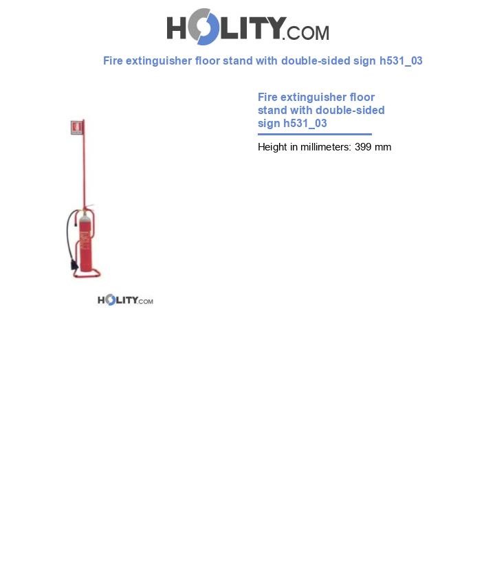 Fire extinguisher floor stand with double-sided sign h531_03