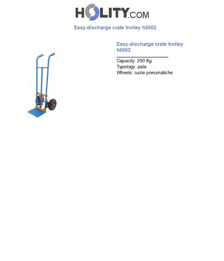 Easy-discharge crate trolley h5502