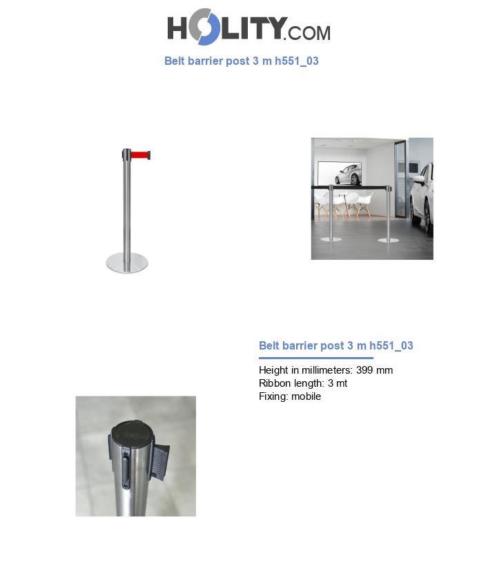 Belt barrier post 3 m h551_03