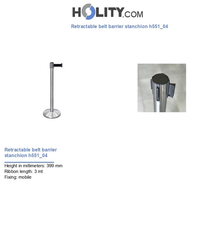 Retractable belt barrier stanchion h551_04