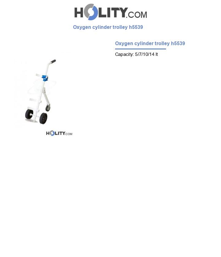 Oxygen cylinder trolley h5539