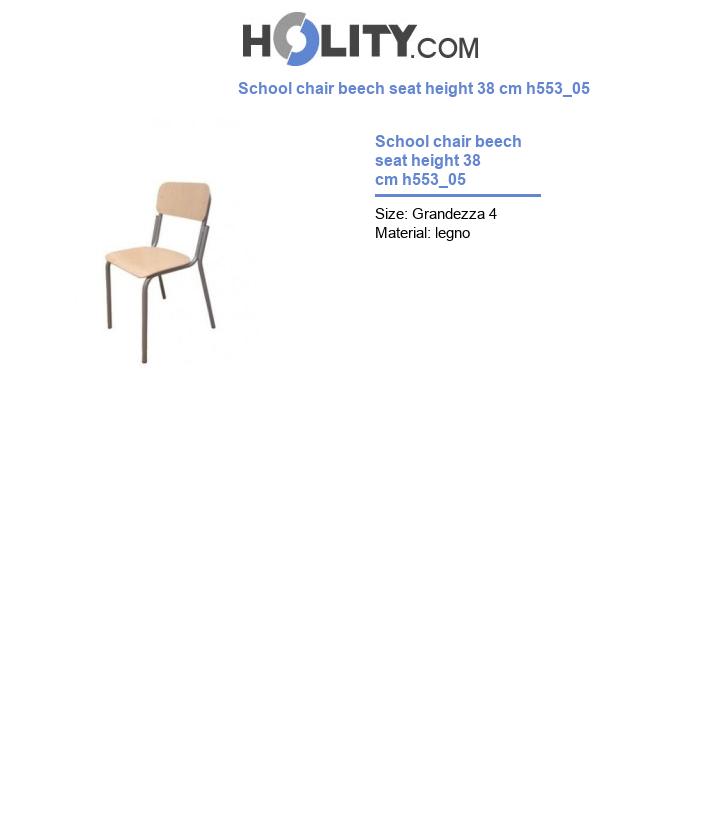 School chair beech seat height 38 cm h553_05