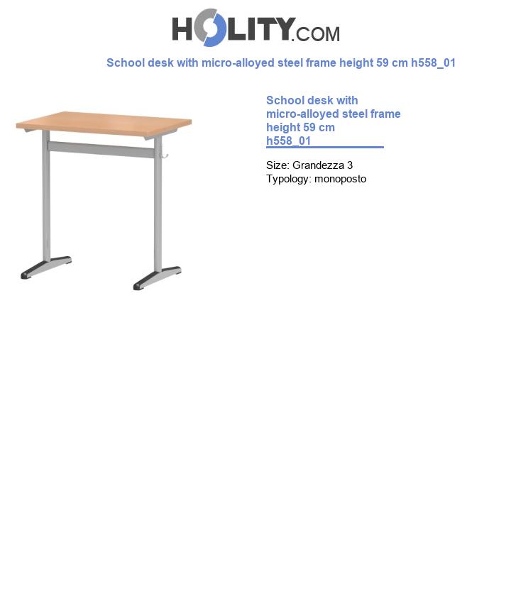 School desk with micro-alloyed steel frame height 59 cm h558_01