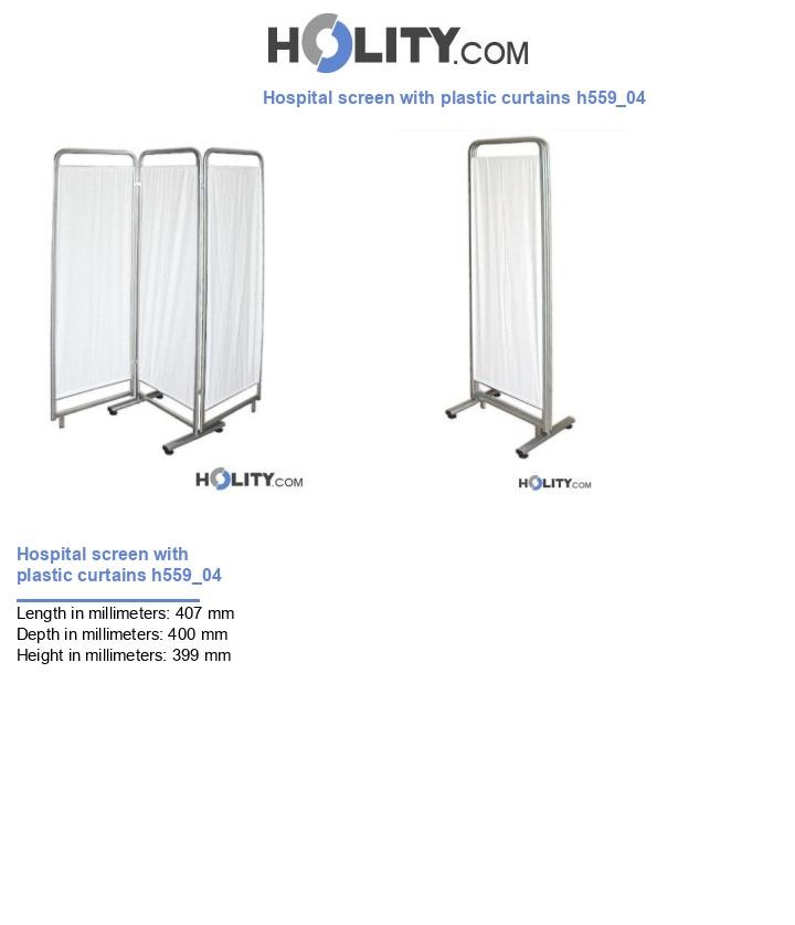 Hospital screen with plastic curtains h559_04