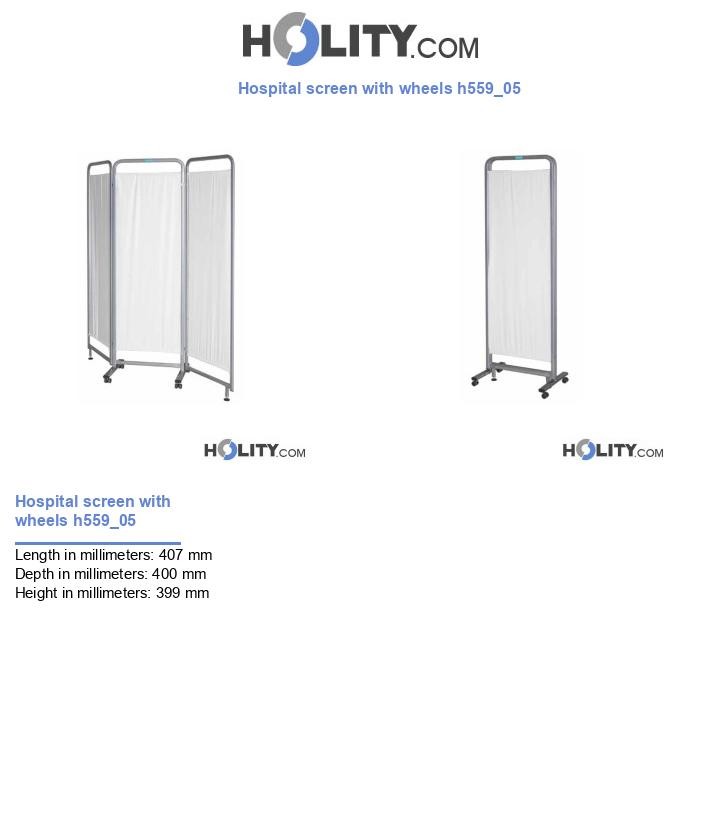 Hospital screen with wheels h559_05