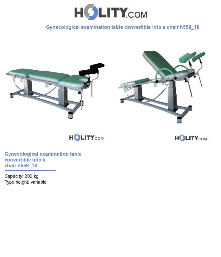 Gynecological examination table convertible into a chair h559_18