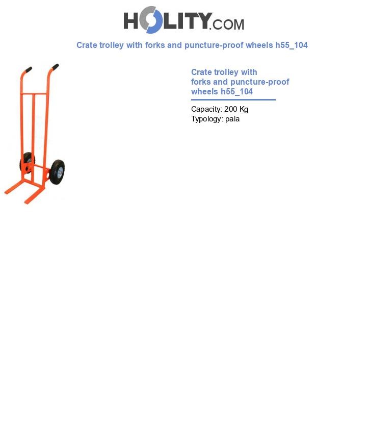 Crate trolley with forks and puncture-proof wheels h55_104
