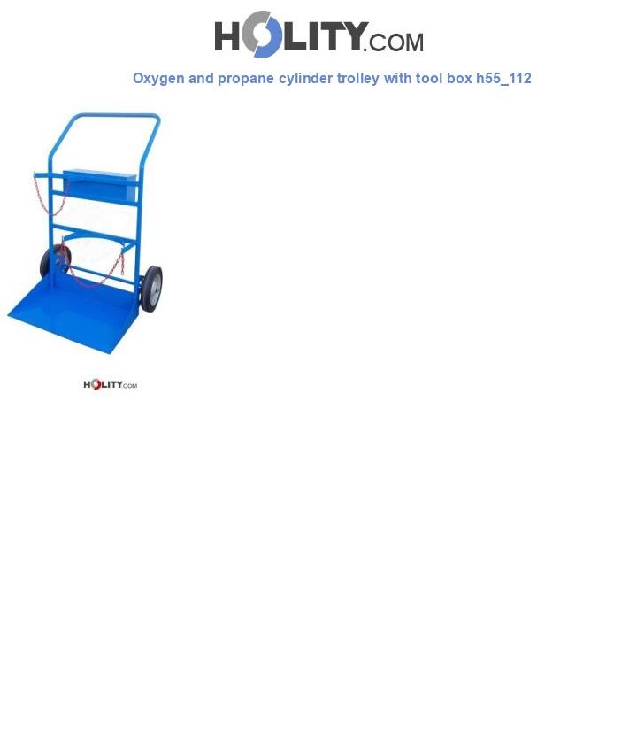 Oxygen and propane cylinder trolley with tool box h55_112