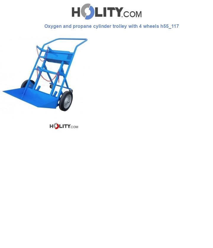Oxygen and propane cylinder trolley with 4 wheels h55_117