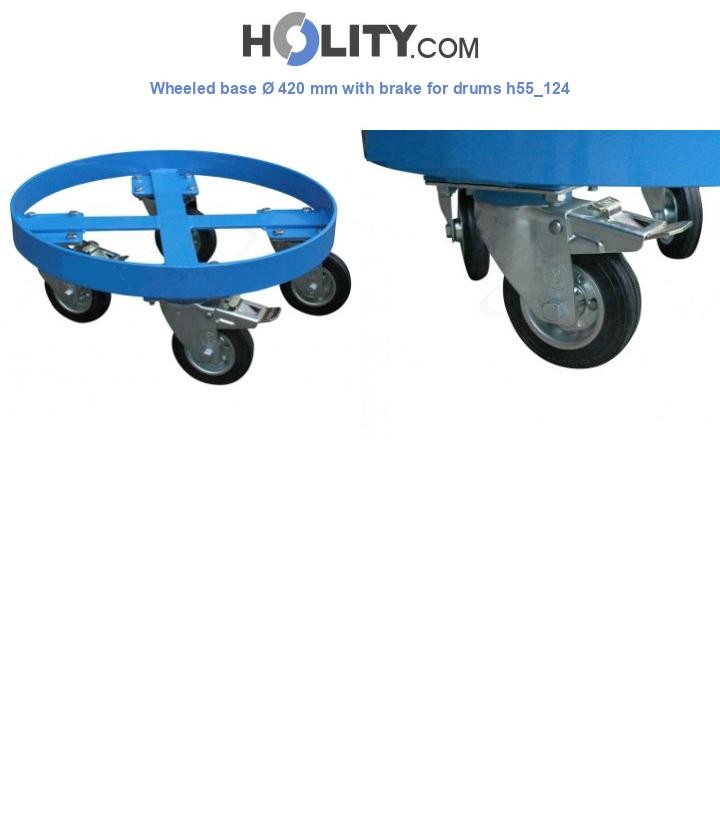 Wheeled base Ø 420 mm with brake for drums h55_124